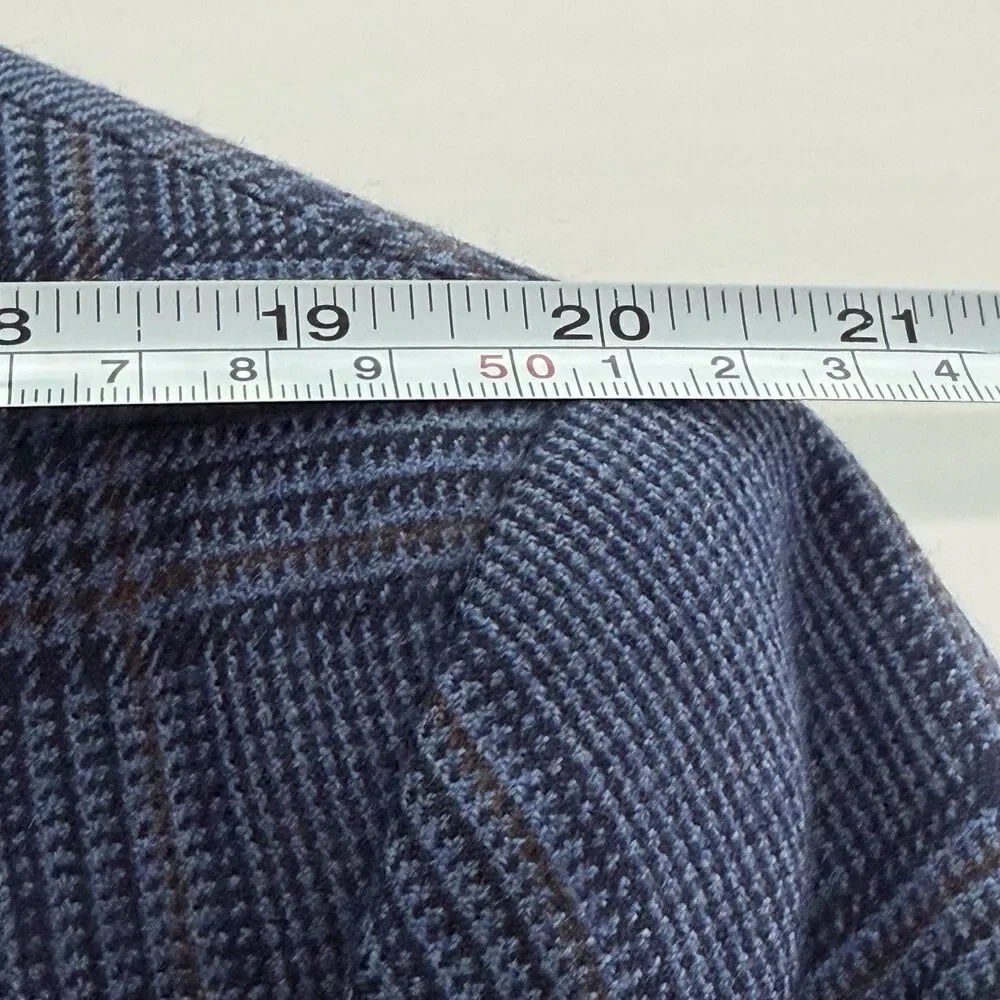Loro Piana Blazer Mens 46L 100% Cashmere Blue Glen Plaid Jack Victor Selbywood